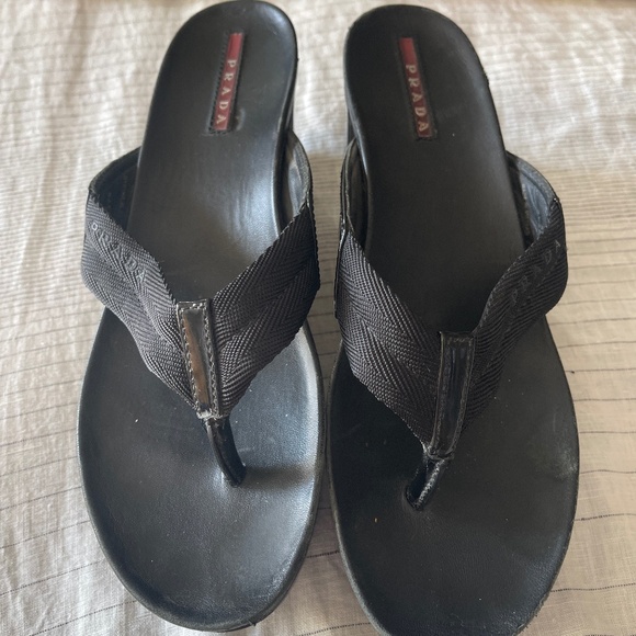 Prada 1980’s vintage wedge sandals